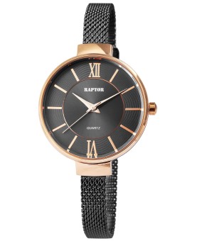Raptor women's watch, anthracite stainless steel mesh bracelet, black and rose gold dial RA10001-004 Raptor Watches 49,95 €