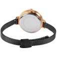 Damski zegarek Raptor, antracytowa bransoleta typu mesh ze stali nierdzewnej, tarcza w kolorze czarno-różowozłotym