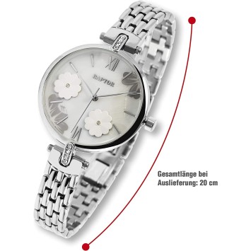 Reloj de mujer Raptor, brazalete de malla de acero inoxidable, esfera de flores y strass WR-TN6S-GGKF Raptor 59,95 €