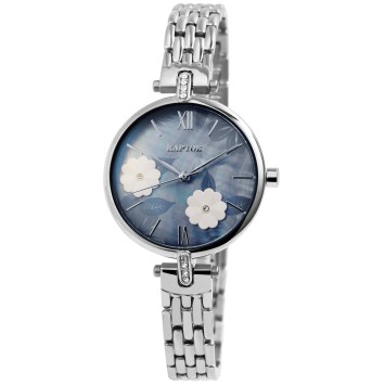 Reloj de mujer Raptor, brazalete de malla de acero inoxidable, esfera de flores y strass RA10204-002 Raptor 59,95 €