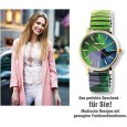 Colorful Edition Raptor Women's Watch, Stainless Steel, Quartz Analog, Colorful Print Pattern