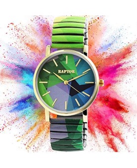 Colorful Edition Raptor Women's Watch, Stainless Steel, Quartz Analog, Colorful Print Pattern RA10205-003 Raptor Watches 49,95 €