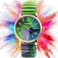 Kolorowy zegarek damski Raptor Edition, stal nierdzewna, analog kwarcowy, kolorowy nadruk