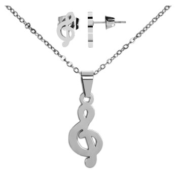 Treble Clef Earrings and Pendant Set with Stainless Steel Chain 5120090-001 Akzent 19,95 €