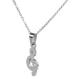 Treble Clef Earrings and Pendant Set with Stainless Steel Chain