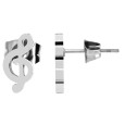 Violinschlüssel-Ohrringe und Anhänger-Set mit Edelstahlkette