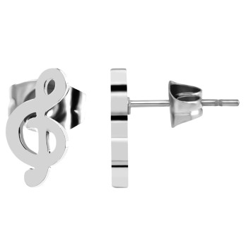 Akzent roestvrijstalen ketting g-sleutel oorbellen en hanger set