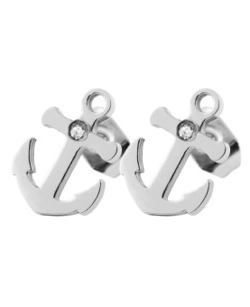 Set of earrings and anchor pendant with chain in stainless steel and Cubic Zirconia 5120089-001 Akzent 19,95 €