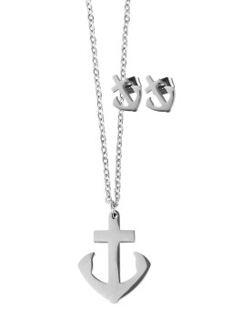 Stainless steel jewelery set with anchor motif, chain with pendant and earrings 5120057-001 Akzent 19,95 €