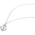 Stainless steel jewelery set with anchor motif, chain with pendant and earrings