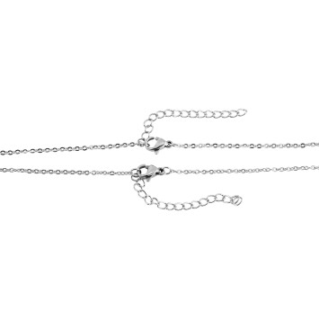 Halsketten mit Ketten und Halbherzanhängern aus glänzendem Edelstahl 5010193-002 Akzent 24,95 €