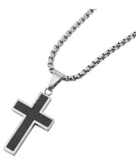 Raptor stainless steel chain with cross pendant, length 61 cm