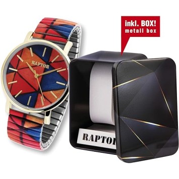 Orologio da donna Raptor Colorful Edition, acciaio inossidabile, analogico al quarzo, motivo stampato colorato RA10205-004 Ra...