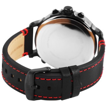 Montre Raptor Limited Maxx RA20130-001 à quartz pour homme avec dessus bracelet en cuir véritable et 3 fuseaux horaires RA201...