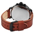 Montre Raptor Limited RA20130-006 à quartz pour homme avec dessus bracelet en cuir véritable et 3 fuseaux horaires