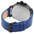 Raptor Limited RA20130-007 Reloj de cuarzo para hombre con correa de piel auténtica y 3 zonas horarias