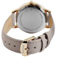 Reloj Raptor RA10176-004 Brilliance para mujer, correa de piel auténtica, color gris topo/dorado y pedrería brillante