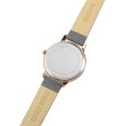 Raptor RA10176-006 "Brilliance" women's watch, genuine leather strap, gray/rose gold color and sparkling rhinestones