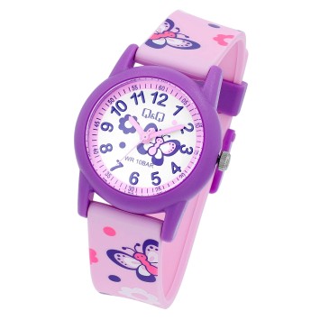 Reloj infantil Q&Q con correa de silicona, diseños de mariposas, 10 ATM V22A-009VY Q&Q 26,90 €