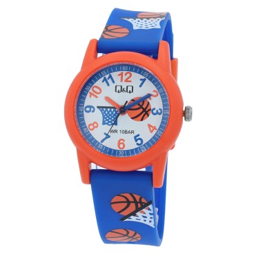 Reloj infantil Q&Q con correa de silicona, motivos de baloncesto, 10 ATM V22A-011VY Q&Q 26,90 €