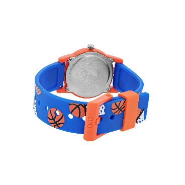Q&Q children's watch with silicone strap, basketball motifs, 10 ATM