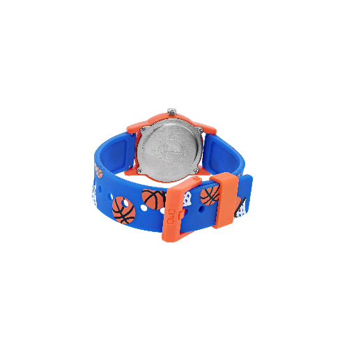 Q&Q children's watch with silicone strap, basketball motifs, 10 ATM