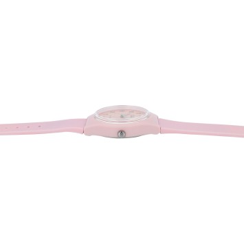 Montre pour femme Q&Q avec bracelet en silicone rose, étanche 10 bars