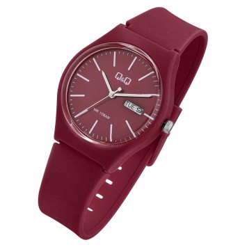 Q&Q unisex watch with burgundy silicone strap, water resistant 10 bars A212J011Y Q&Q 35,90 €