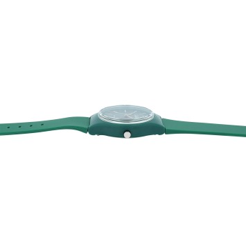Q&Q unisex horloge met groene siliconen band, waterbestendig 10 bar