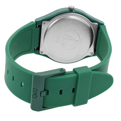 Zegarek unisex Q&Q z zielonym silikonowym paskiem, wodoszczelny do 10 barów