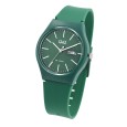 Zegarek unisex Q&Q z zielonym silikonowym paskiem, wodoszczelny do 10 barów