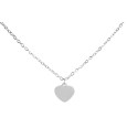 Shiny Stainless Steel Heart Pendant Necklace Set, 45+5cm