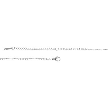 Glänsande rostfritt stål Hjärthänge Halsband Set, 45+5cm
