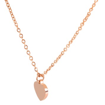 Set di collane con ciondolo a cuore in acciaio inossidabile color oro rosa, 45+5 cm 5010349-003 Akzent 19,90 €
