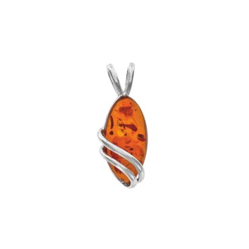 Pendant elongate amber decorated with scrolls silver 3160737 Nature d'Ambre 24,60 €