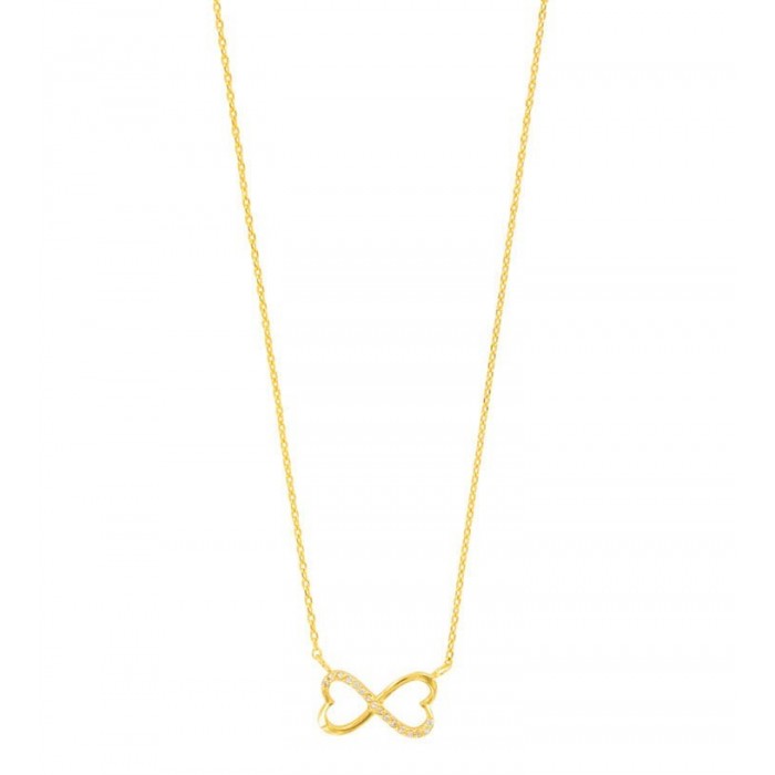 Gold plated necklace infinite hearts