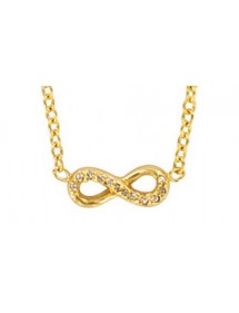Necklace gold-plated infinity pattern and zirconium