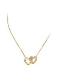 Vergoldete Halskette Doppel Herzen perforierten weißen Oxiden 327143 Laval 1878 55,00 €