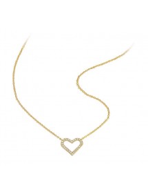 Herz Halskette mit weißen Zirkonoxiden in vergoldet 327142 Laval 1878 59,90 €