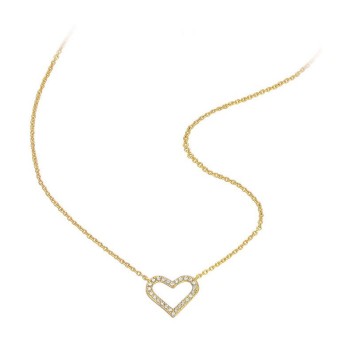 Herz Halskette mit weißen Zirkonoxiden in vergoldet 327142 Laval 1878 59,90 €
