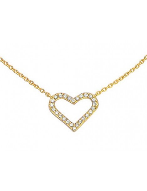 Herz Halskette mit weißen Zirkonoxiden in vergoldet