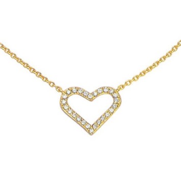 Heart necklace with white zirconium oxides in gold plated 327142 Laval 1878 59,90 €
