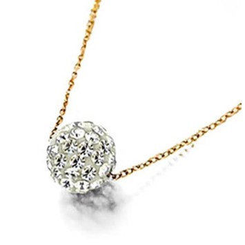 Gold plated necklace and white crystal ball 327155 Laval 1878 39,90 €