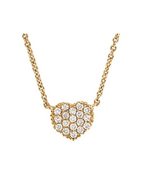 Gold plated necklace with pendant in zirconium oxides