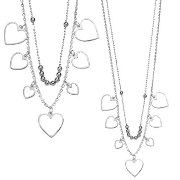 Heart cascade necklace in rhodium silver 3170488 Laval 1878 39,90 €