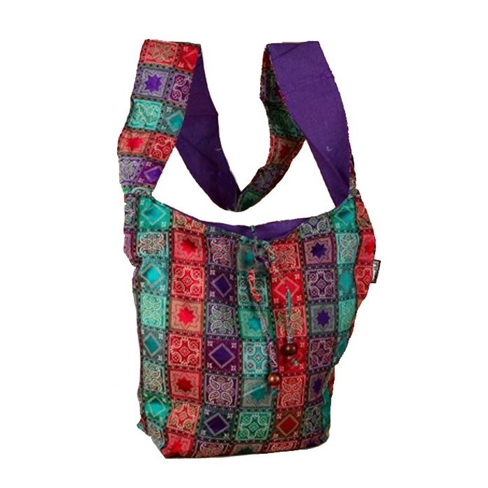 Indian pachwork Brieftasche lila 100% Baumwolle