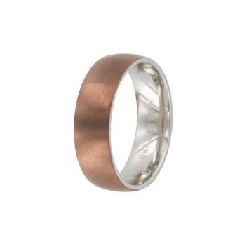 Smooth chocolate colored steel ring 311444 One Man Show 19,90 €