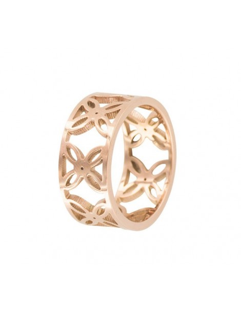 Pink openwork steel ring with flower pattern 311472 One Man Show 24,00 €