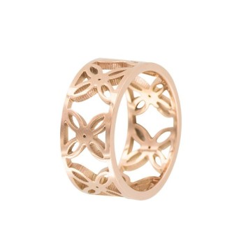 Pink openwork steel ring with flower pattern 311472 One Man Show 24,00 €