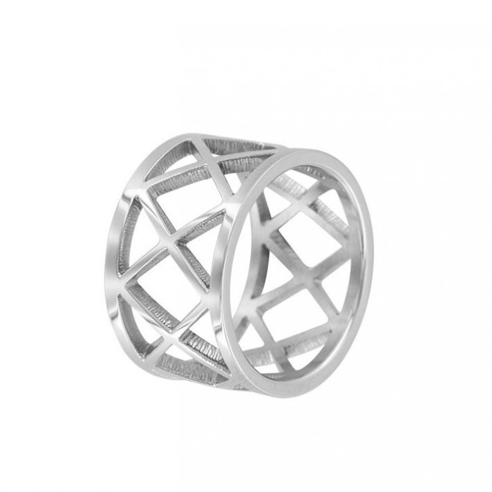 Openwork steel ring